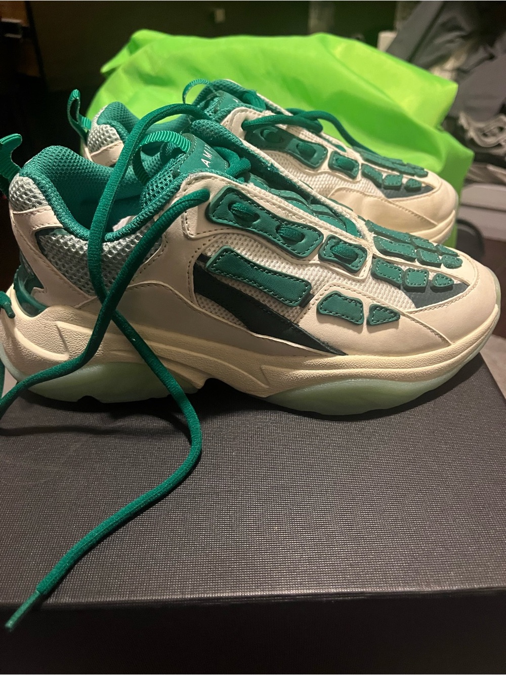 AMIRI Kids Sneakers in Teal and Cream